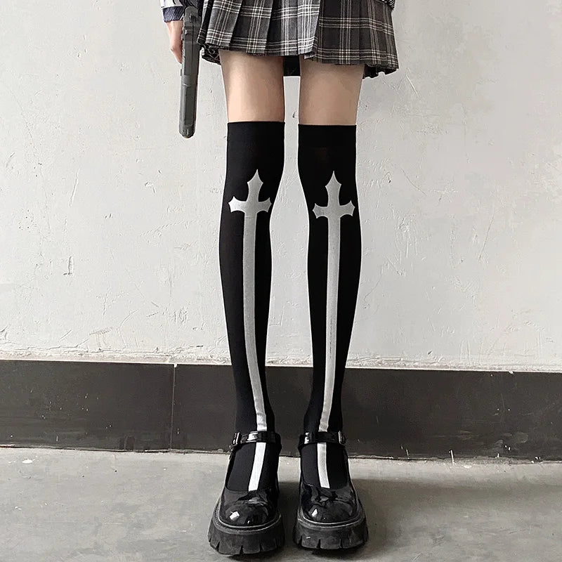 Gothic Knee-High Socks | Dark Festival & Cosplay Stockings