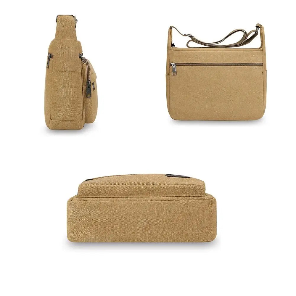 Bolso de Hombro de Lona Duradero de Gran Capacidad | Estilo Bandolera Versátil