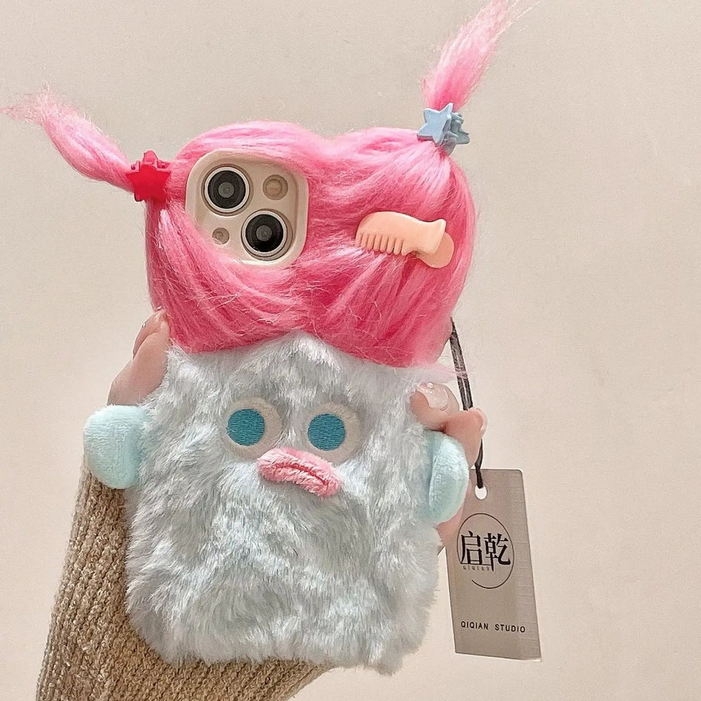 3d Cute Cartoon Plush Phone Case,  for IPhone 16 15 14 13 12 11 Mini Pro Max X XR XSMax,funny Shock-proof Phone Covers