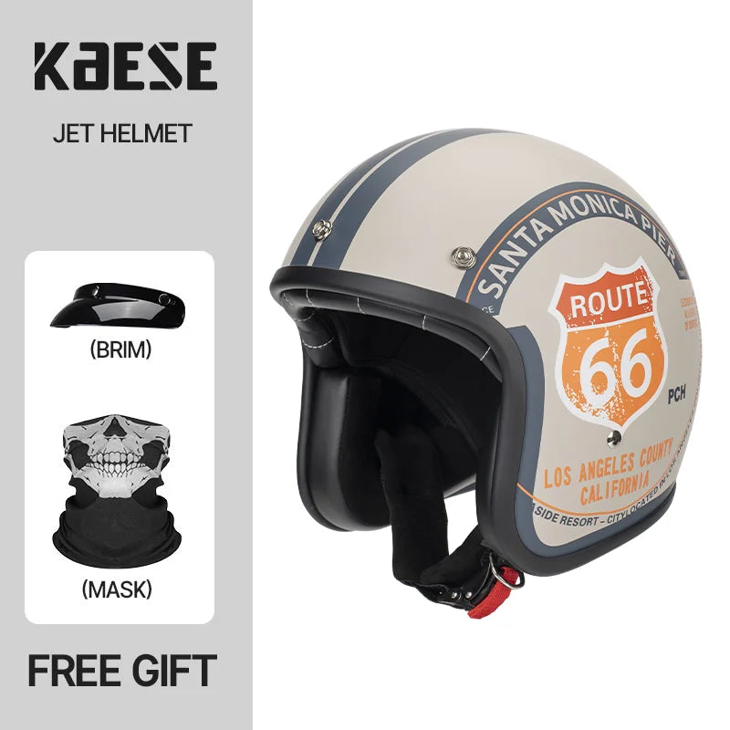 DOT Approved Vintage Motorcycle Helmet | Open Face Riding Gear
