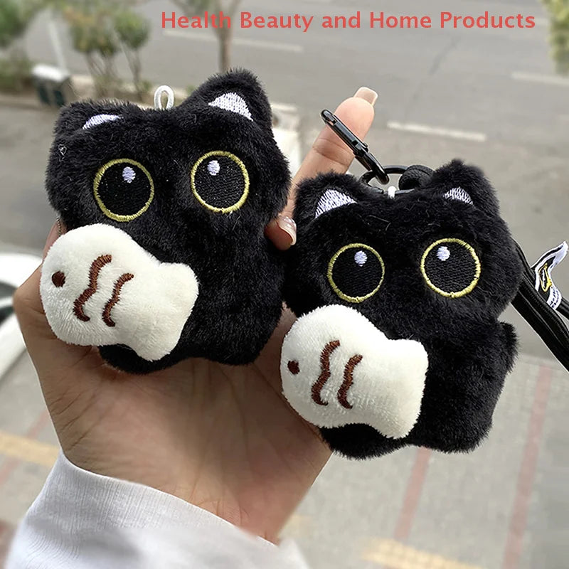 Adorable Plush Black Cat Doll Keychain | Cute Backpack Pendant