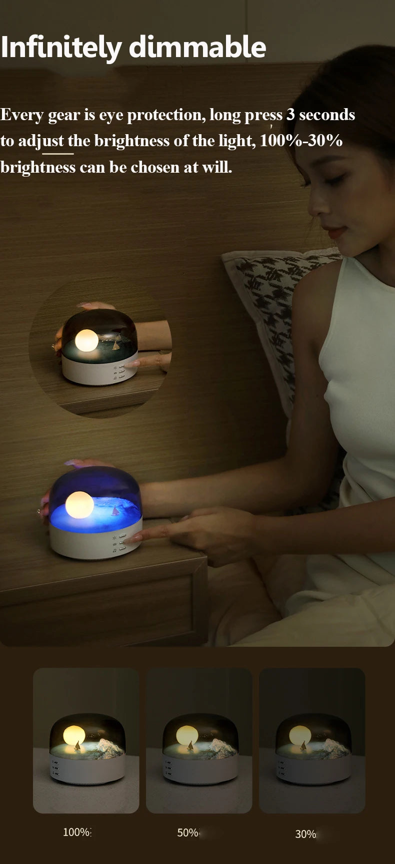 Mini Portable Bluetooth Speaker with Dimming Ambient Light