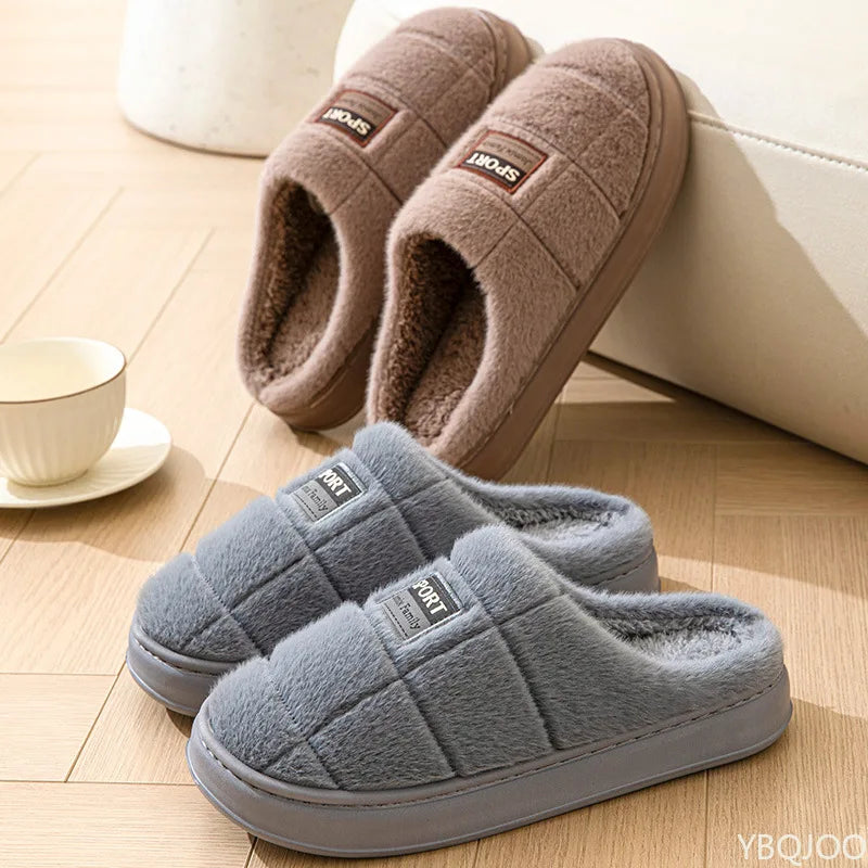 Men's Plush Fleece Slippers | Cozy Warm Indoor House Shoes