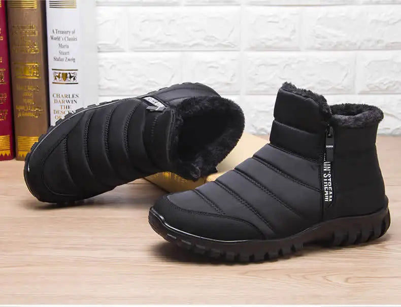 Men's Warm Cotton Snow Boots | Waterproof Ankle Winter Boots