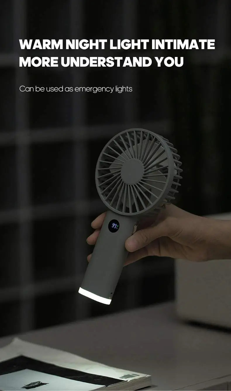 Portable Mini USB Hand Fan | Rechargeable with Night Light