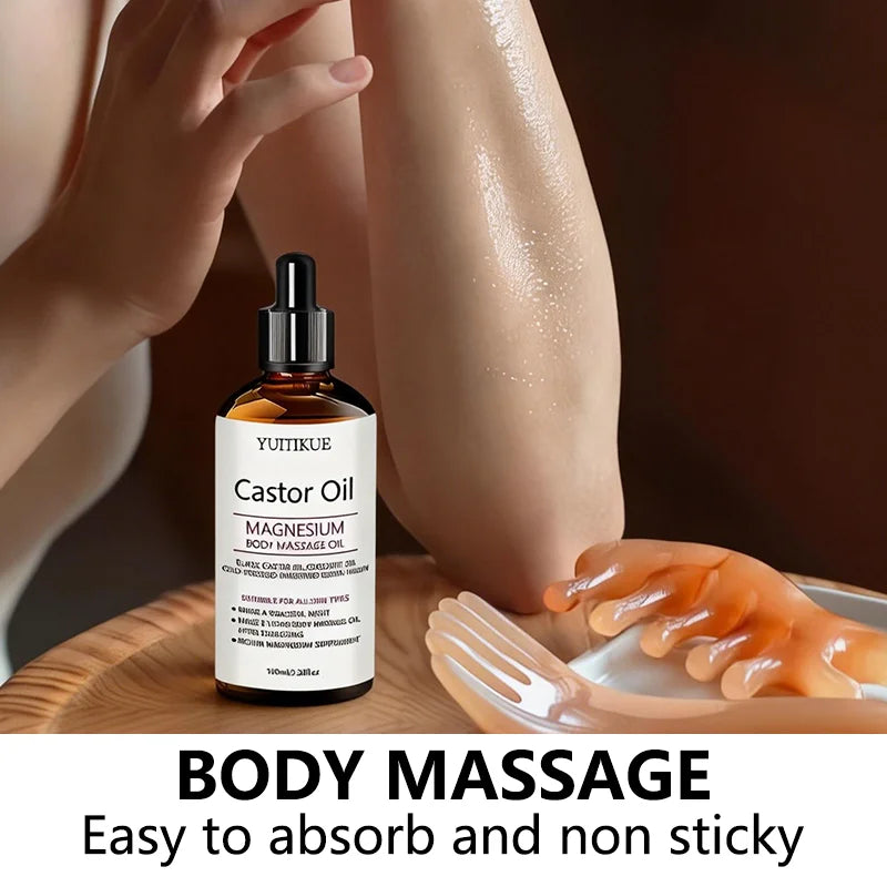 Cold-Pressed Castor Oil & Magnesium Body Massage Oil, 100ml