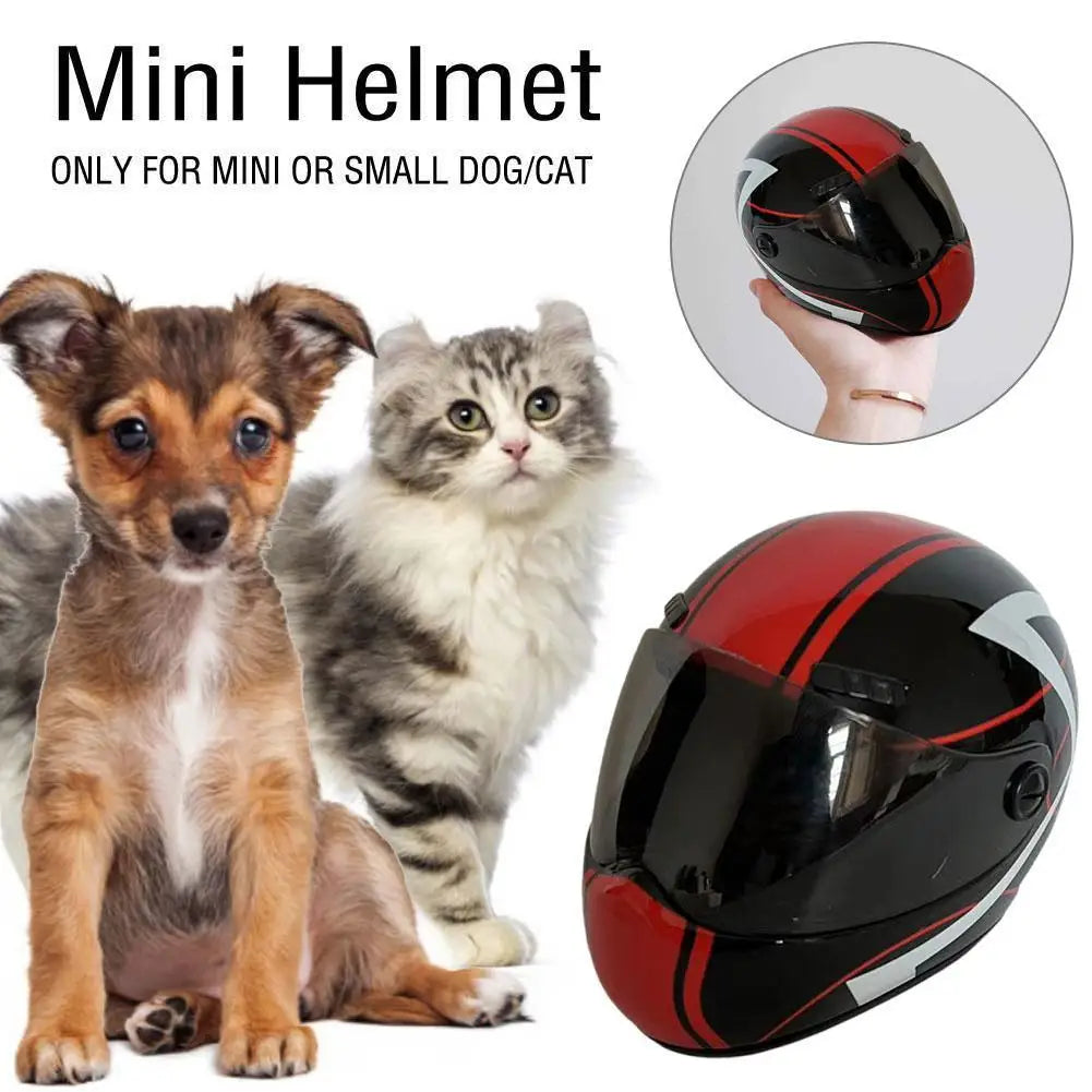 Small Pet Motorcycle Helmet | Protective Hard Hat for Dogs & Cats