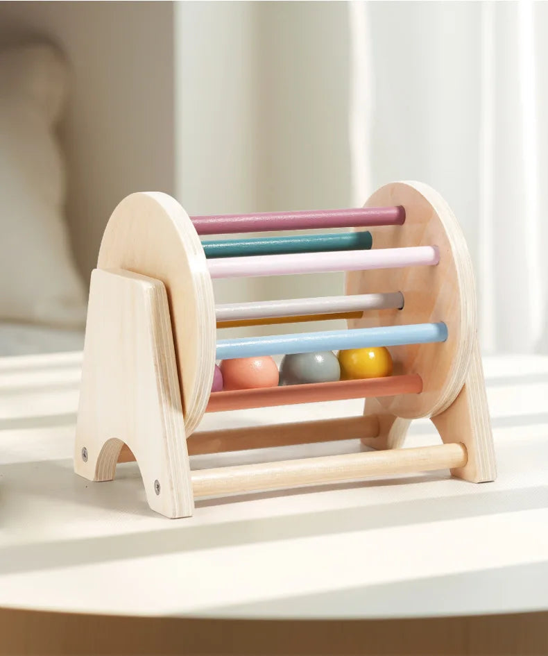 Montessori Wooden Rolling Ball Drum | Engaging Baby Learning Toy