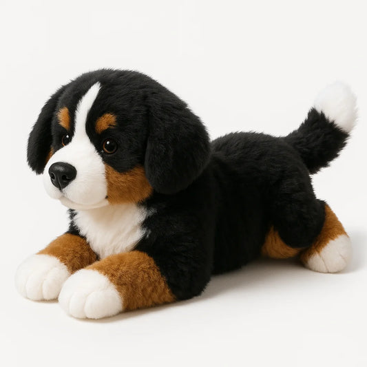 13-Inch Realistic Bernese Mountain Dog Plush Toy | Cute Pet Pillow