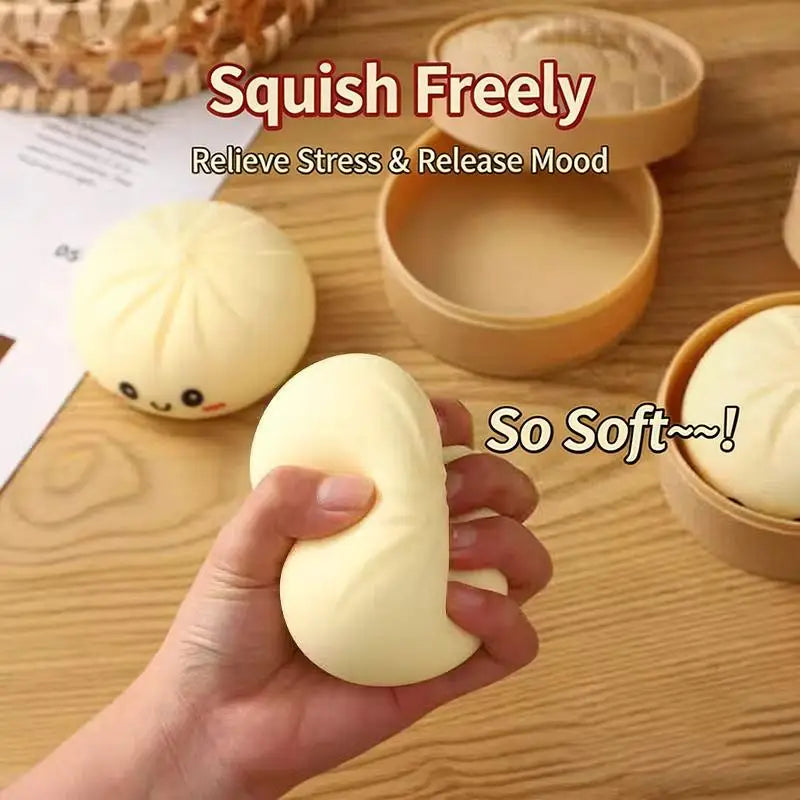 Giant Dumpling Toys Anxiety Relief Fidget Toy Simulation Food Steamed Stuffed Bun Soft Squeeze Decompression Dough Toy