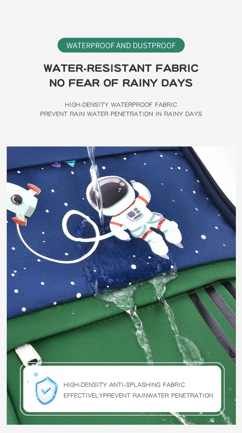 Waterproof Astronaut-Inspired Schoolbag for Boys | Ages 6-12
