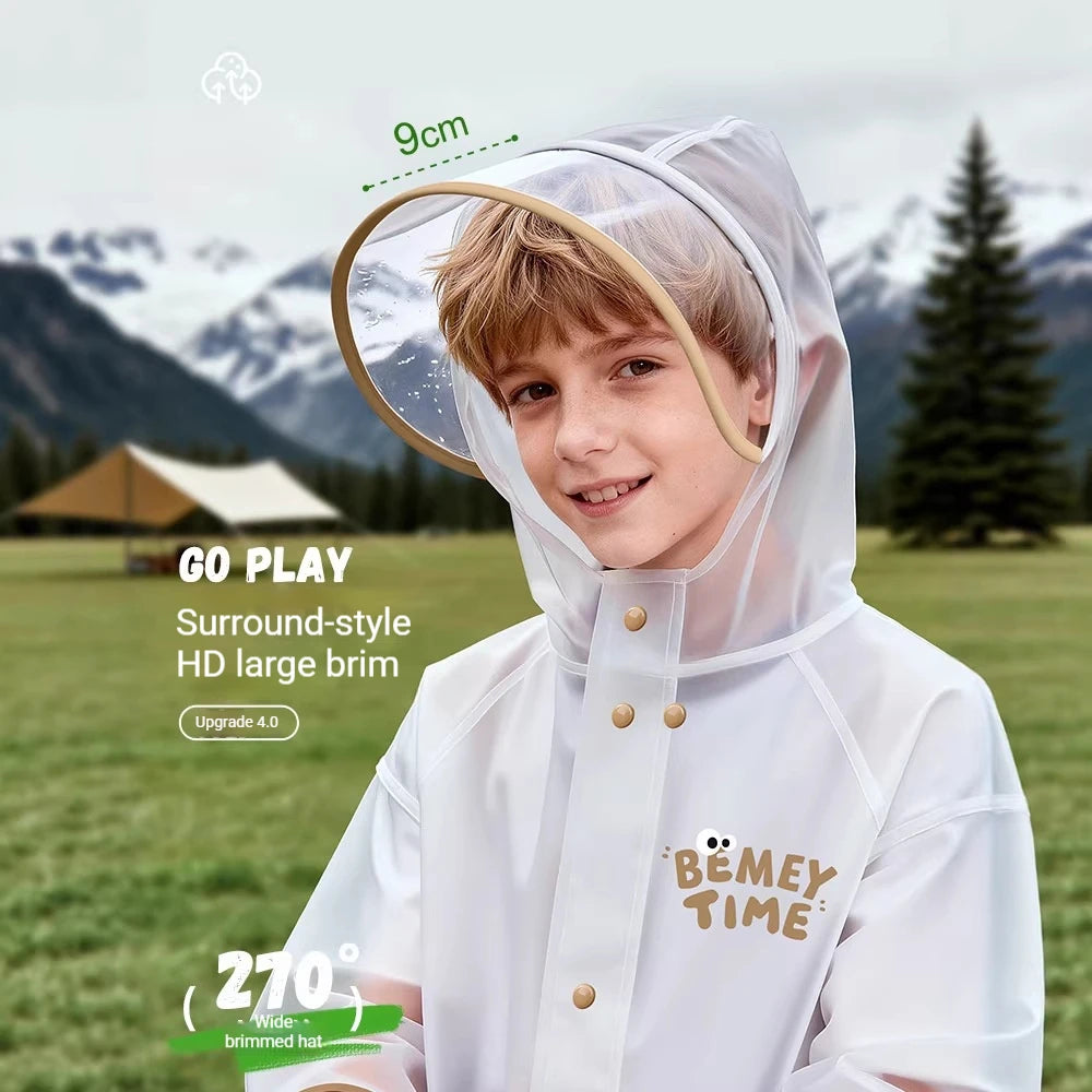Boys, girls, primary school students special waterproof rainstorm proof 2026 new raincoat with school bag