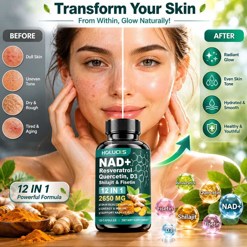 NAD+ Capsules with Resveratrol | Enhance Energy & Skin Health