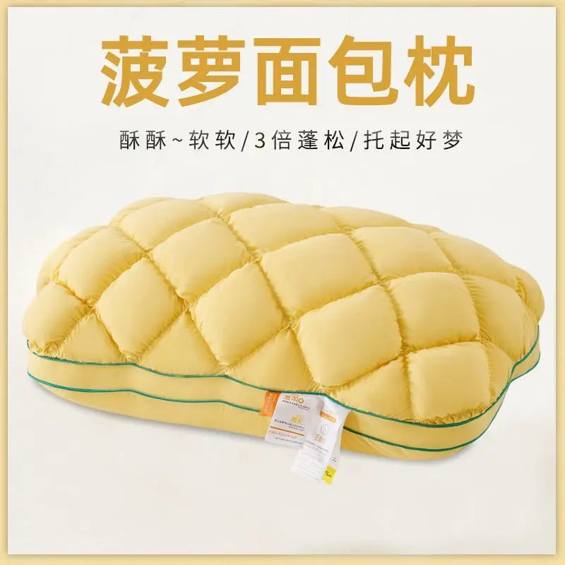 Soft Pineapple Bread Pillow | Fluffy Neck Support for Sleep