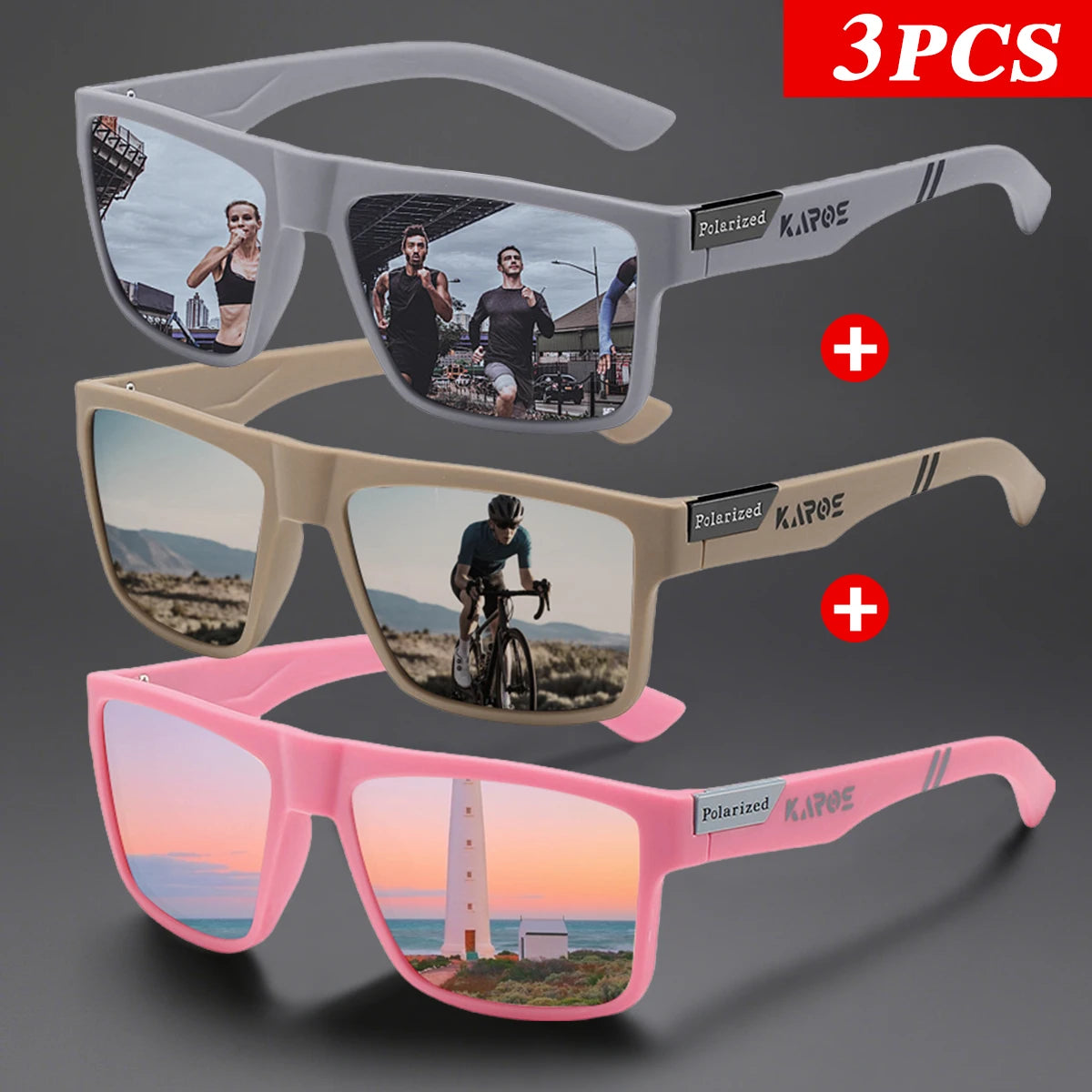 3-Piece Polarized Sport Glasses Set | UV400 Protection Eyewear