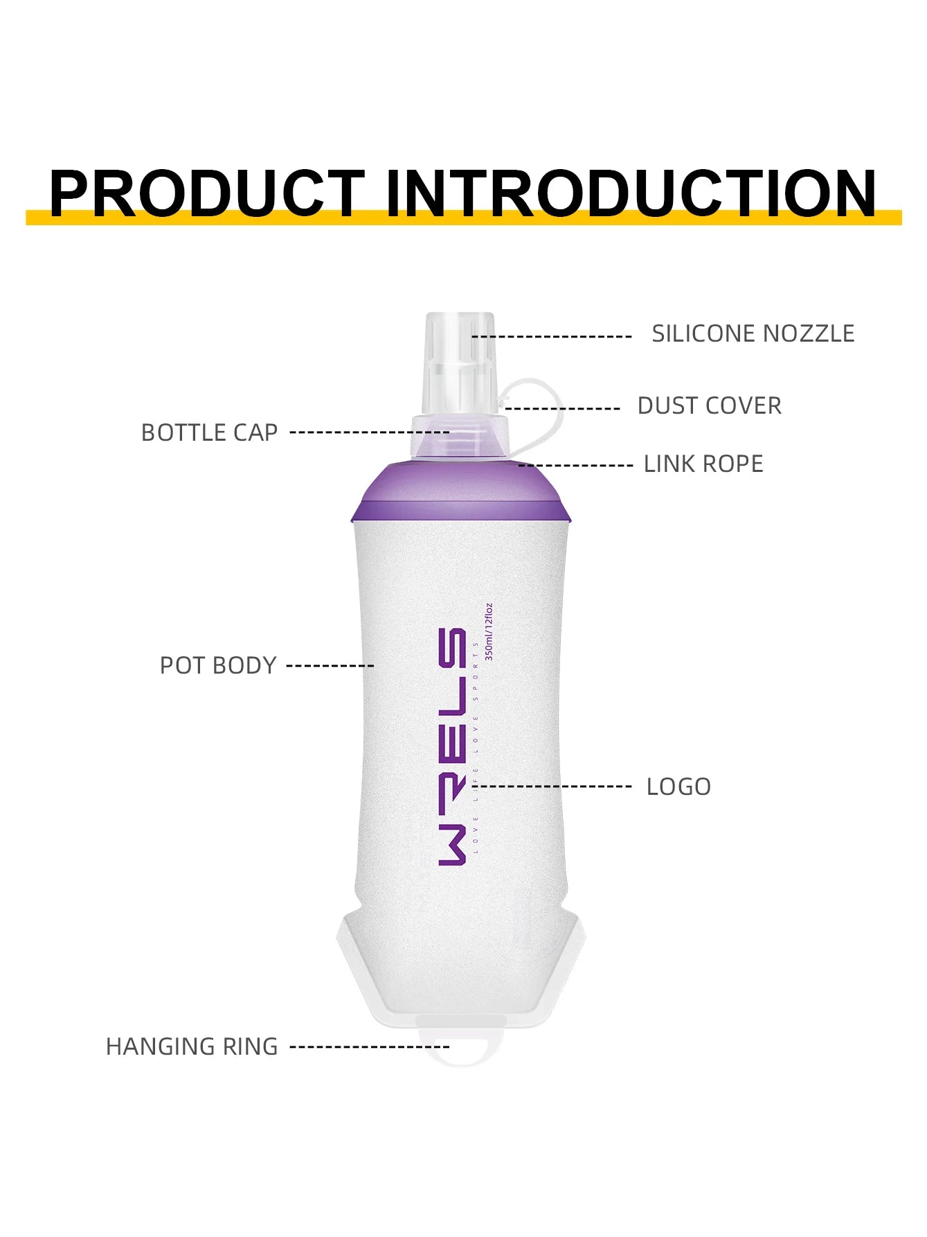 Soft Folding Water Bottle for Camping & Running | BPA Free Flask