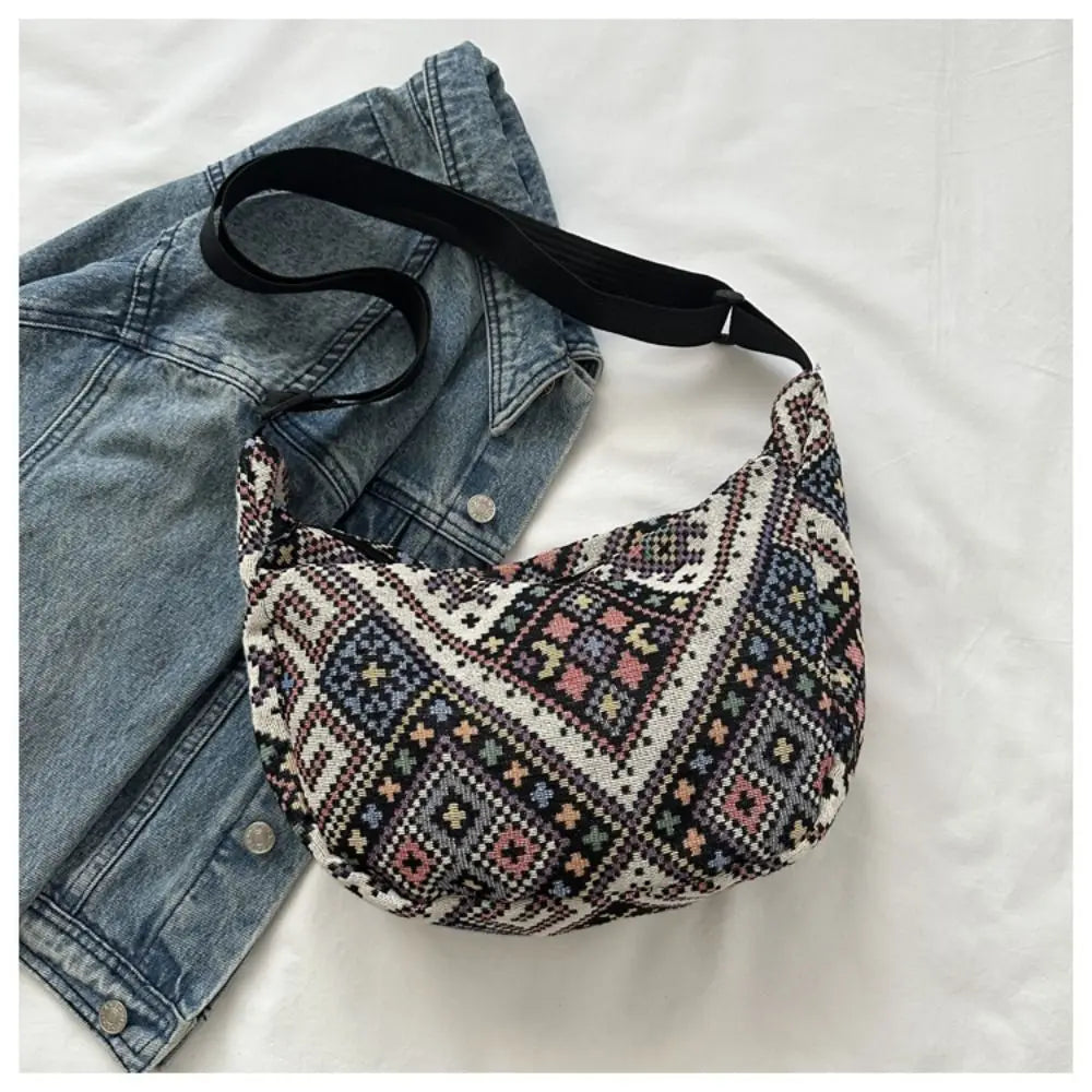 Fashionable Large-Capacity Canvas Shoulder Bag for Women