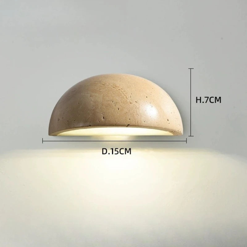Retro Yellow Travertine Wall Light | Wabi Sabi Style Lamp