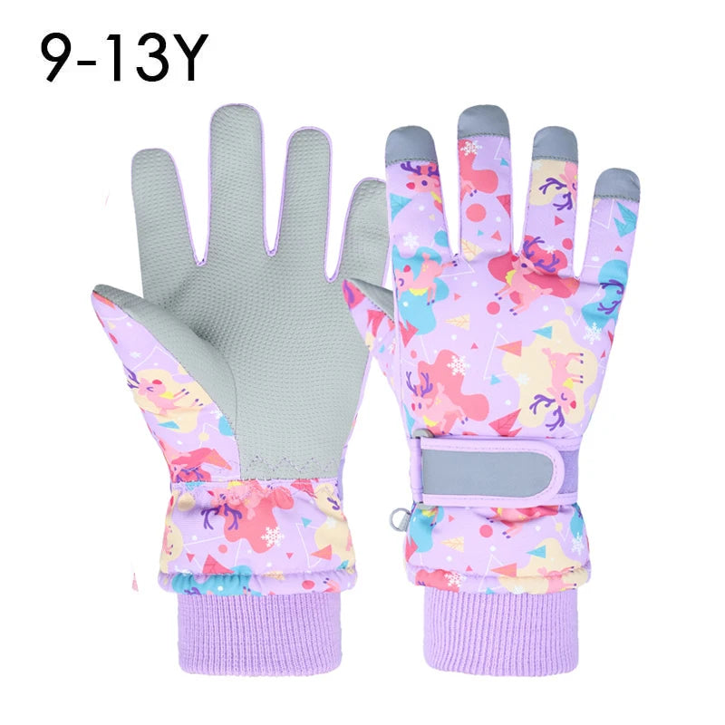 Waterproof Kids Winter Gloves for Skiing, Snowboarding & Cycling