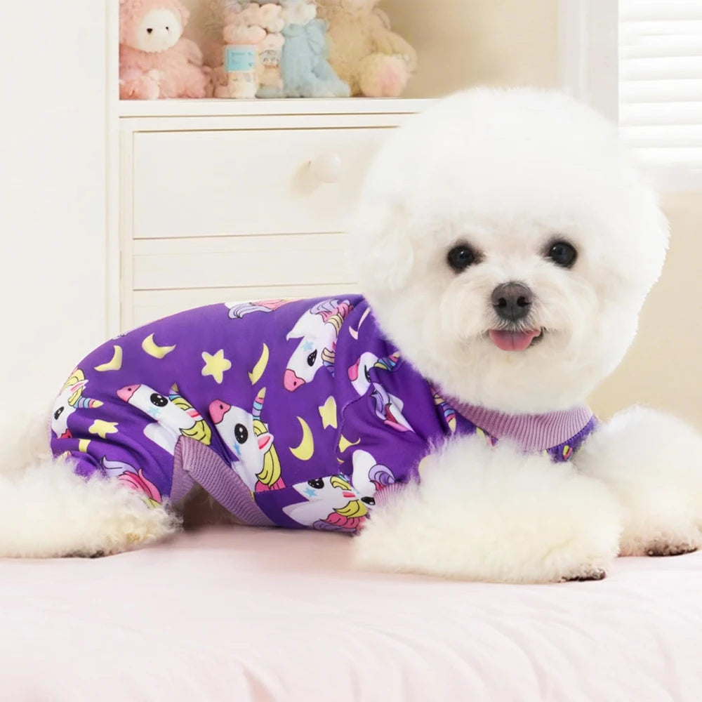 Comfy Dog Onesies Pajamas | Cute Cartoon Pet Jumpsuit for Small Breeds