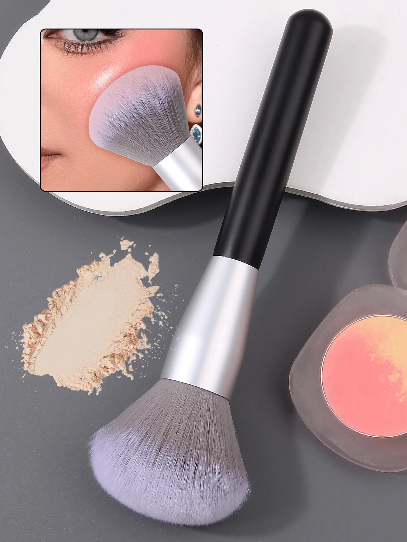 Fluffy Soft Bristle Makeup Brush | Professional Powder Blusher Setting Brush 2026
