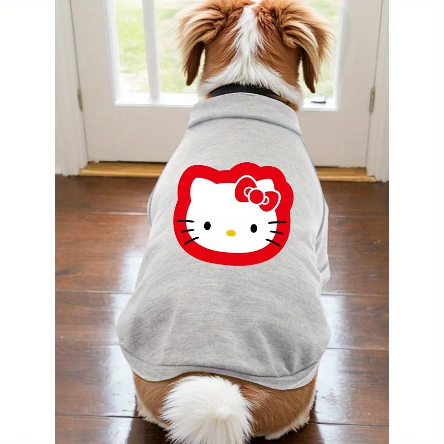 Cute Cat Printed Pet Hoodie | Fashionable and Cozy