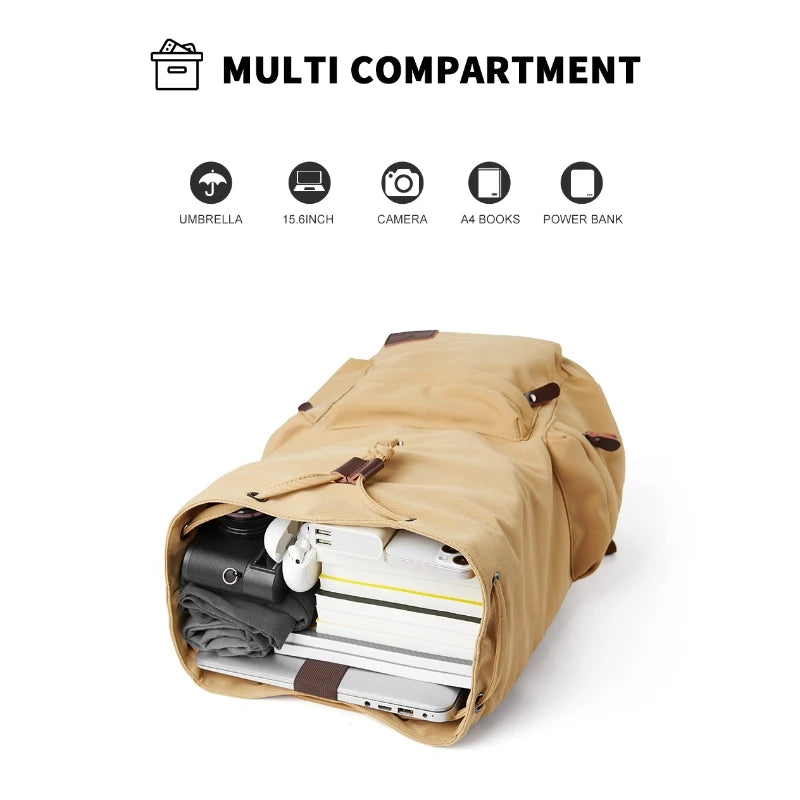 Vintage Large Capacity Backpack for Laptops | Durable Casual Bag