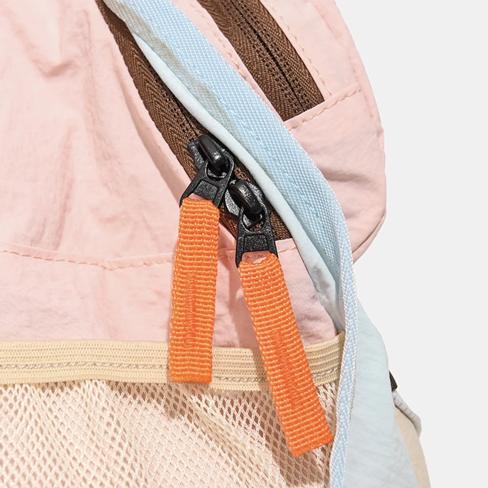 Color Block Mini Nylon Backpack | Lightweight Daypack for All Use