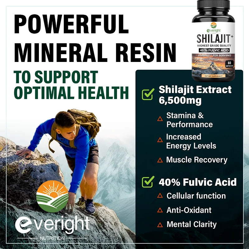 Shilajit Capsules 6500mg | Energy, Muscle Strength & Immunity Support