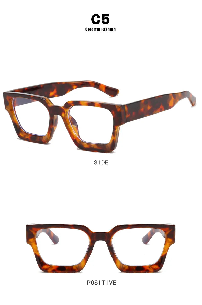 Stylish Square Concave Frame Blue Light Reading Glasses for Women