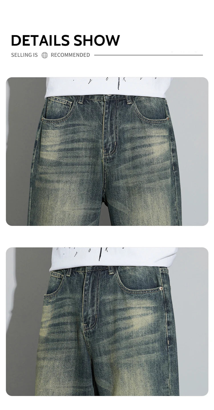 Baggy Men's Wide Leg Jeans | Retro Loose Fit Streetwear Style