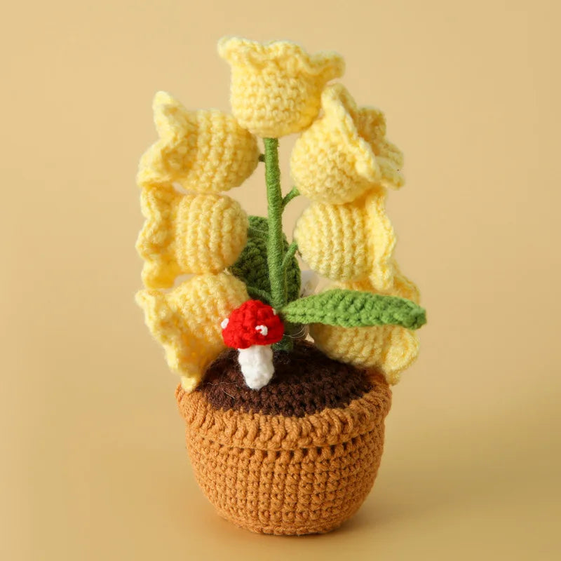 Handmade Crochet Bell Orchid | Beautiful Artificial Flower Decoration