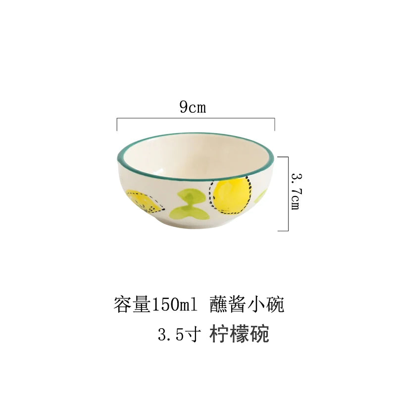 Japanese Style Ceramic Dining Set | Elegant Lemon Collection