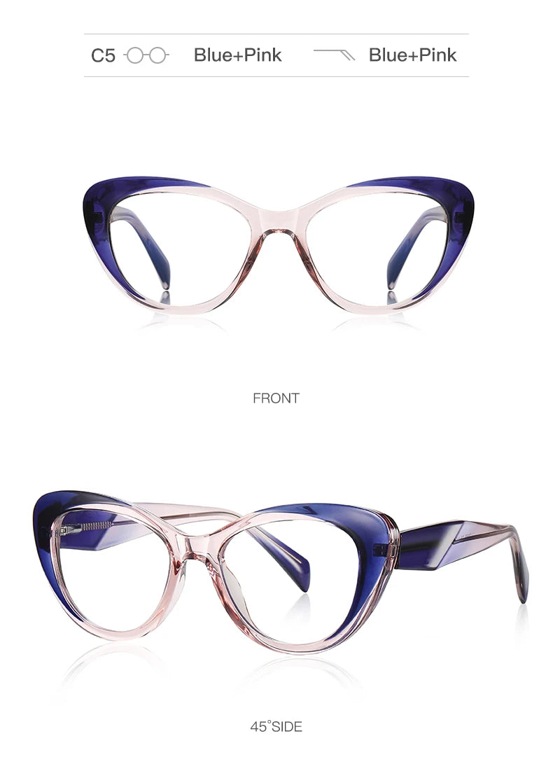 Stylish Retro Cat Eye Prescription Glasses | Anti-Blue Ray Protection