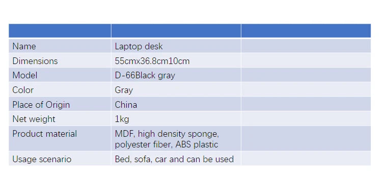 Portable Multi-Purpose Laptop Desk with Anti-Slip Mouse Pad