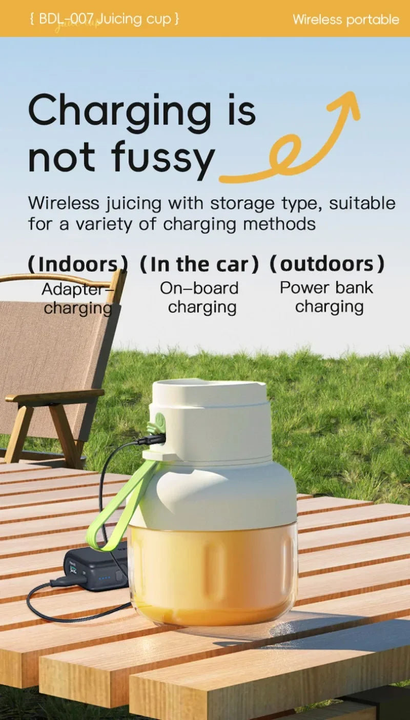 Portable Juicer Cup | USB Rechargeable Smoothie Blender for Home