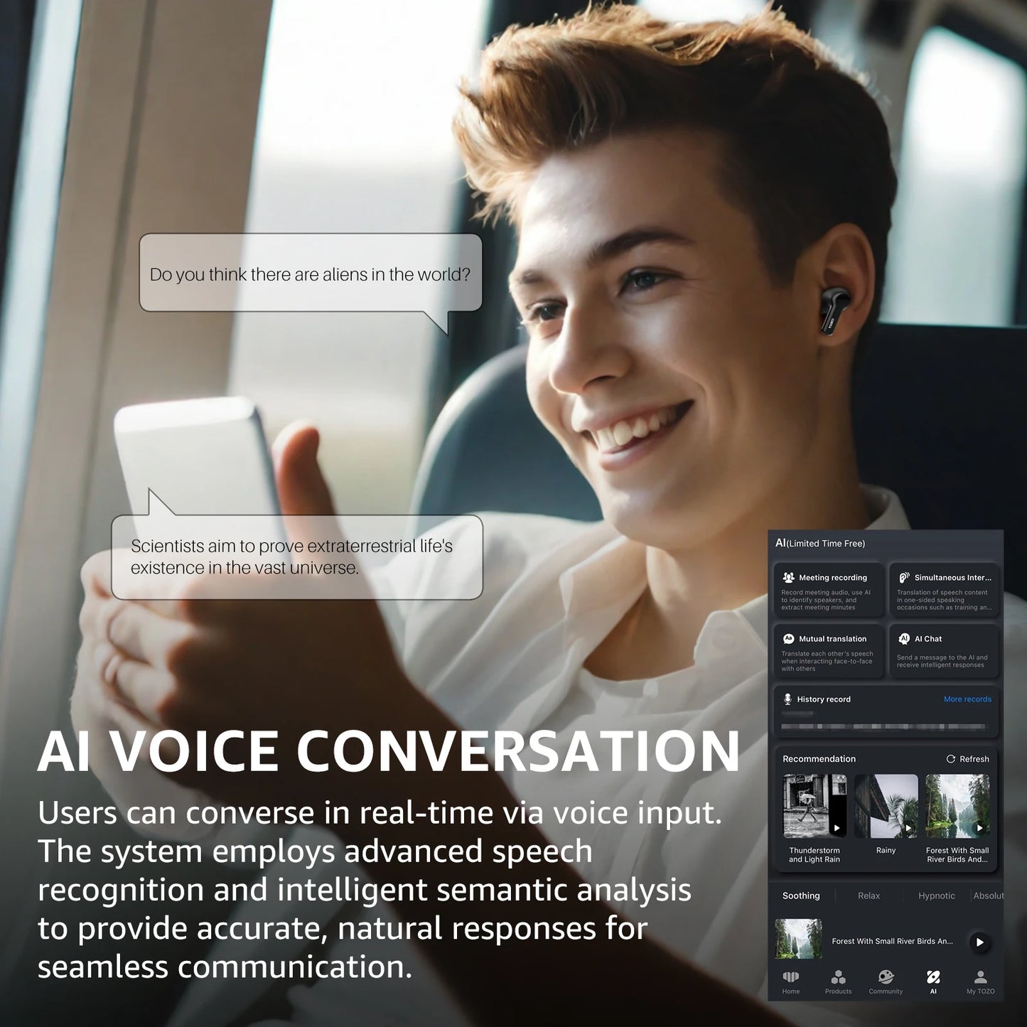 Smart AI Translation Earbuds | Wireless Noise Cancelling Earphones