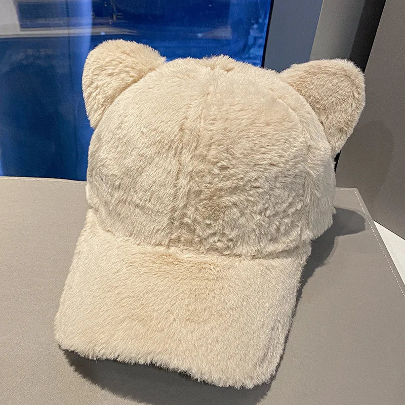 Cozy Winter Baseball Cap | Plush Cartoon Design for Casual Style