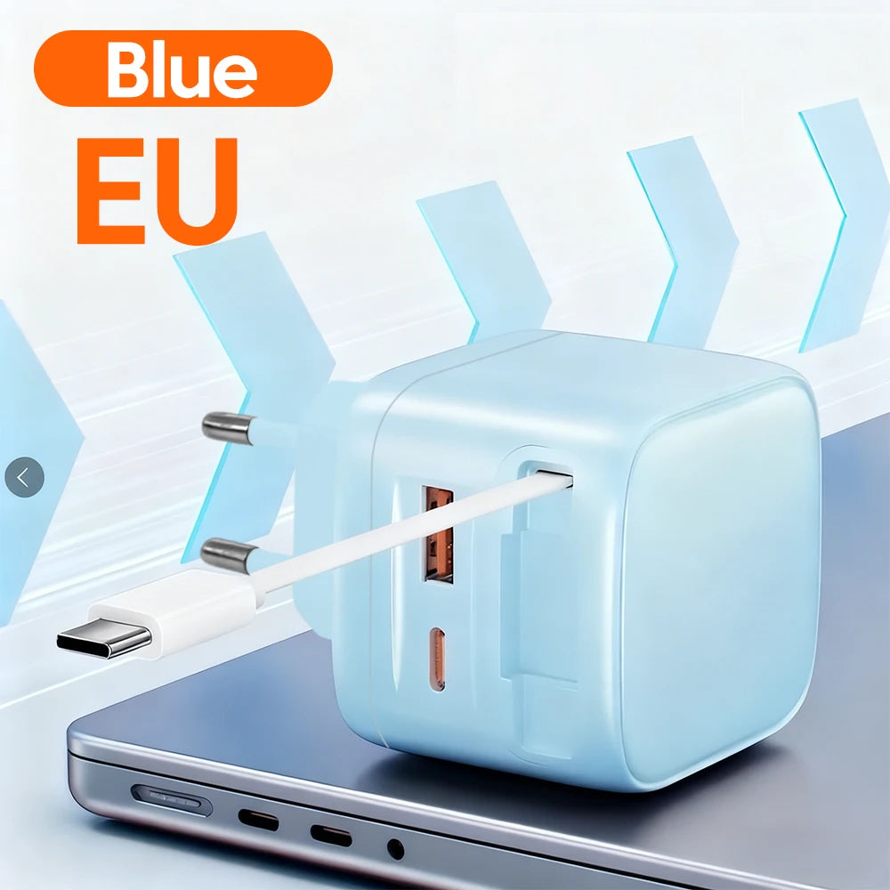 USB Type C Phone Charger with Retractable Cable for Fast Charging