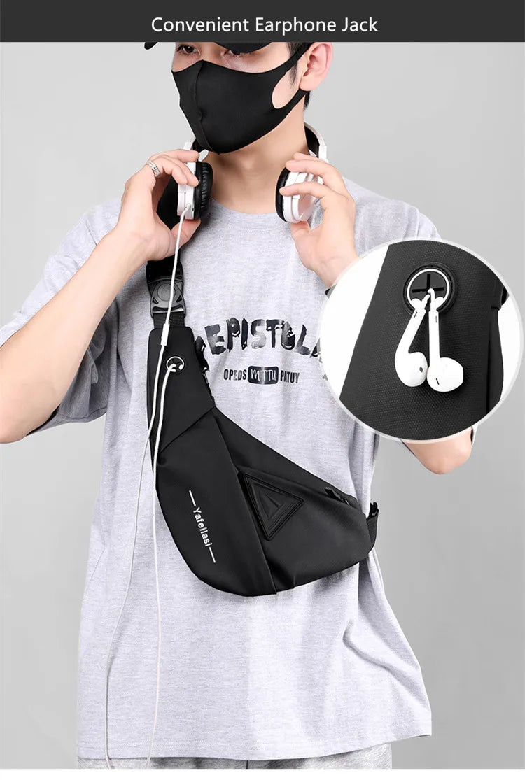 Small Sling Chest Bag for Men | Anti-Theft Mini Travel Shoulder Bag