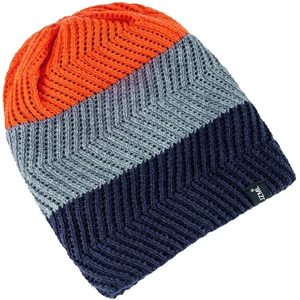 Unisex Colorful Stripes Winter Beanie | Warm Knit Ski Cap