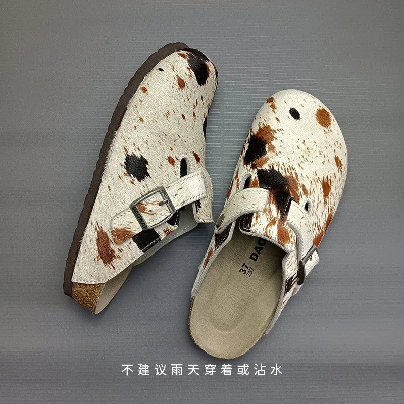 Comfortable Genuine Leather Slip-On Clogs with Arch Support