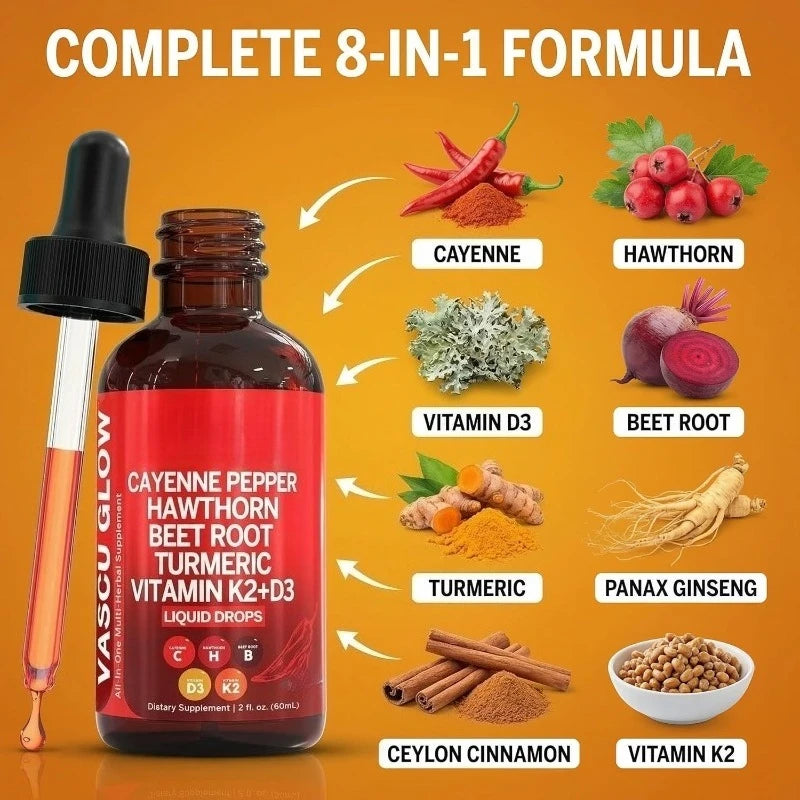 Cayenne Pepper Drops Supplement with Hawthorn Berry & Turmeric