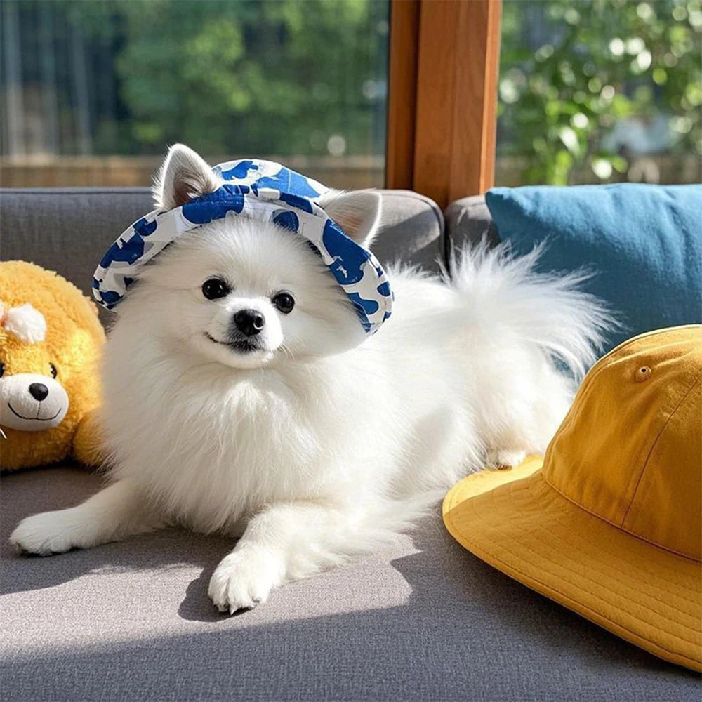 Cute Print Dog Hat for Small & Medium Dogs | Adjustable Pet Cap