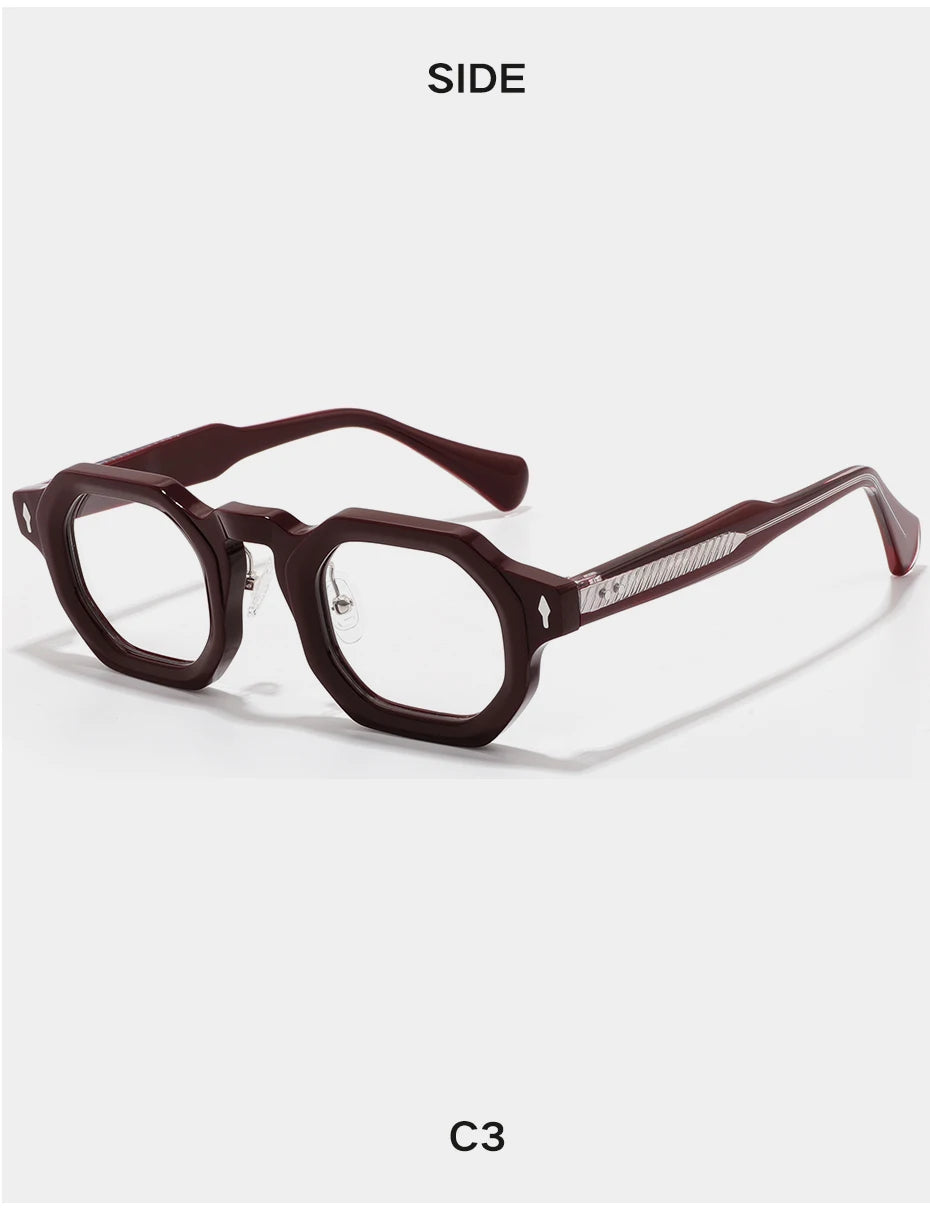 Stylish Hexagonal Acetate Eyeglasses Frames for Men & Women