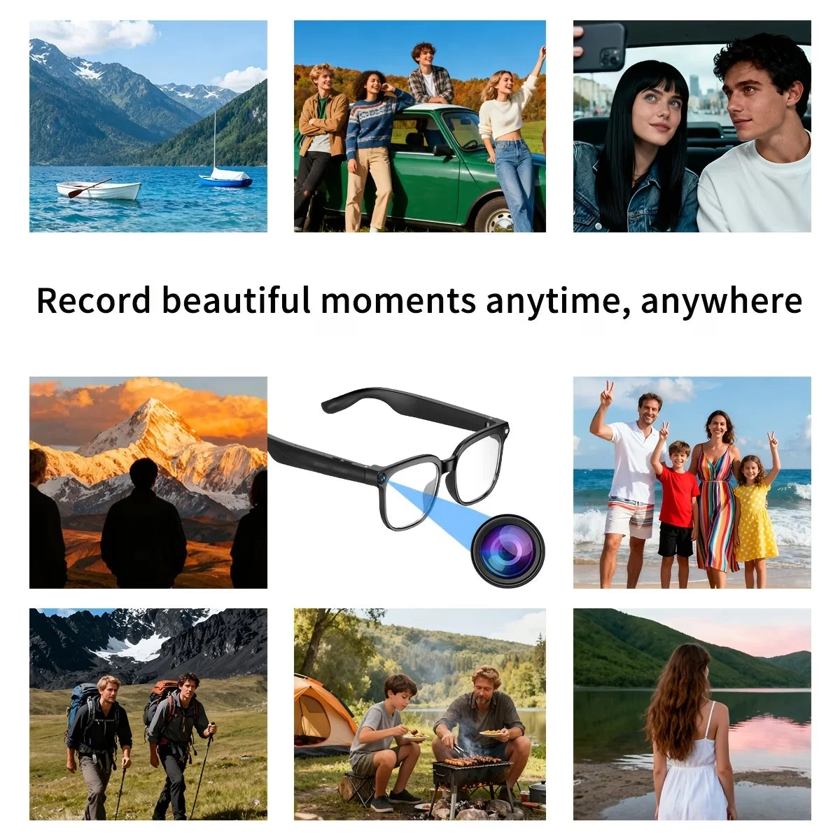 AI Smart Video Glasses with 8MP Camera & 4K HD Recording