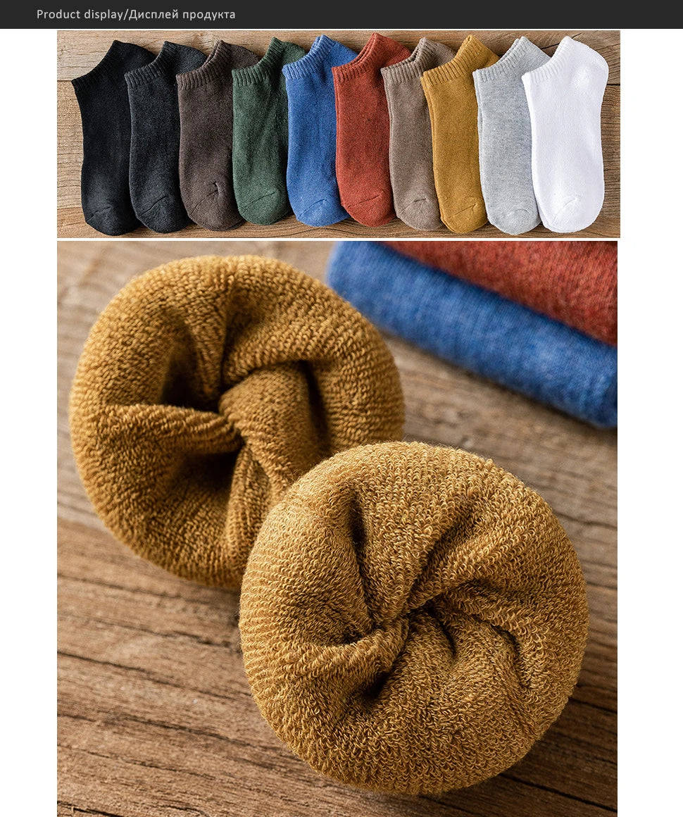 Men's Thick Thermal Ankle Crew Socks | Cozy Winter Essentials