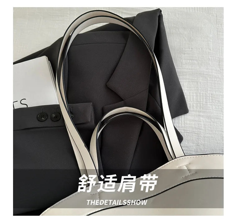 Trendy Women's Large Capacity PU Leather Tote & Crossbody Bag