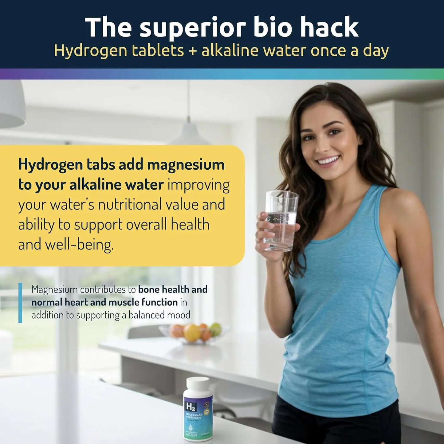 Hydrogen Water Tablets with Magnesium for Energy Boost