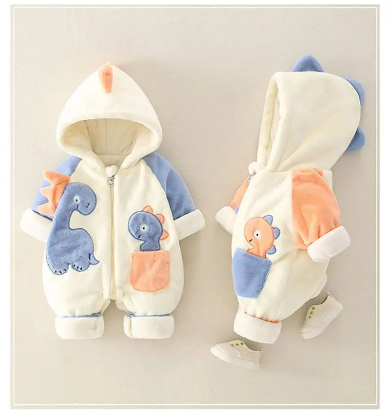 Thick Plush Newborn Baby Rompers | Cozy Winter Jumpsuit Outfits